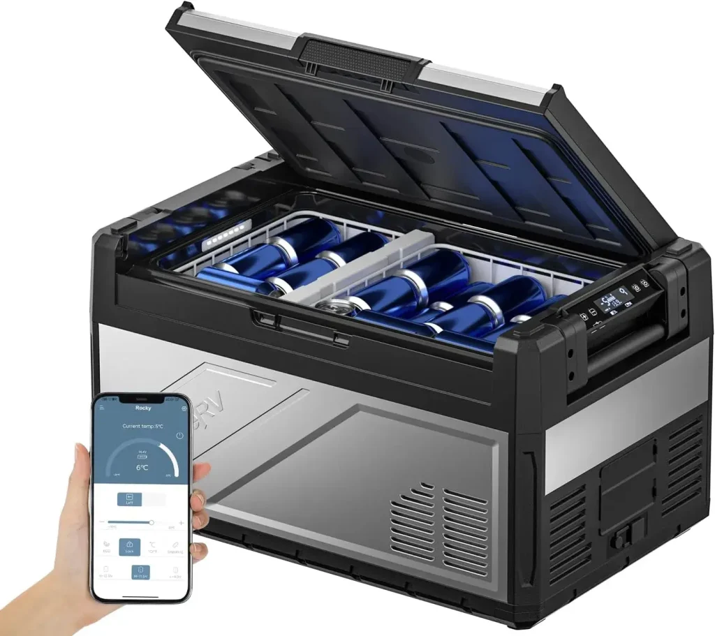 Best Portable Dual-Zone Fridge Freezer Product Image: BougeRV Rocky 41QT Dual Zone 12V Portable Fridge