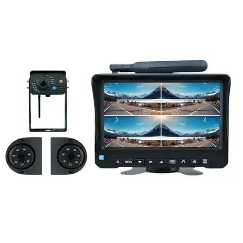 Best Overall Wired RV Backup Camera Product Image: TadiBrothers 1080P Rear-View System for RVs with 3 AHD Cameras and Backup Monitor 