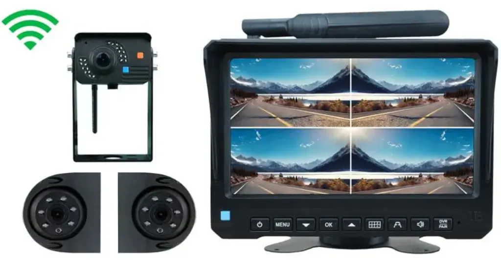 Best Premium Wireless RV Backup Camera Product Image: adiBrothers Digital Wireless Rear View System with 1 RV Camera and Two Side Cameras 