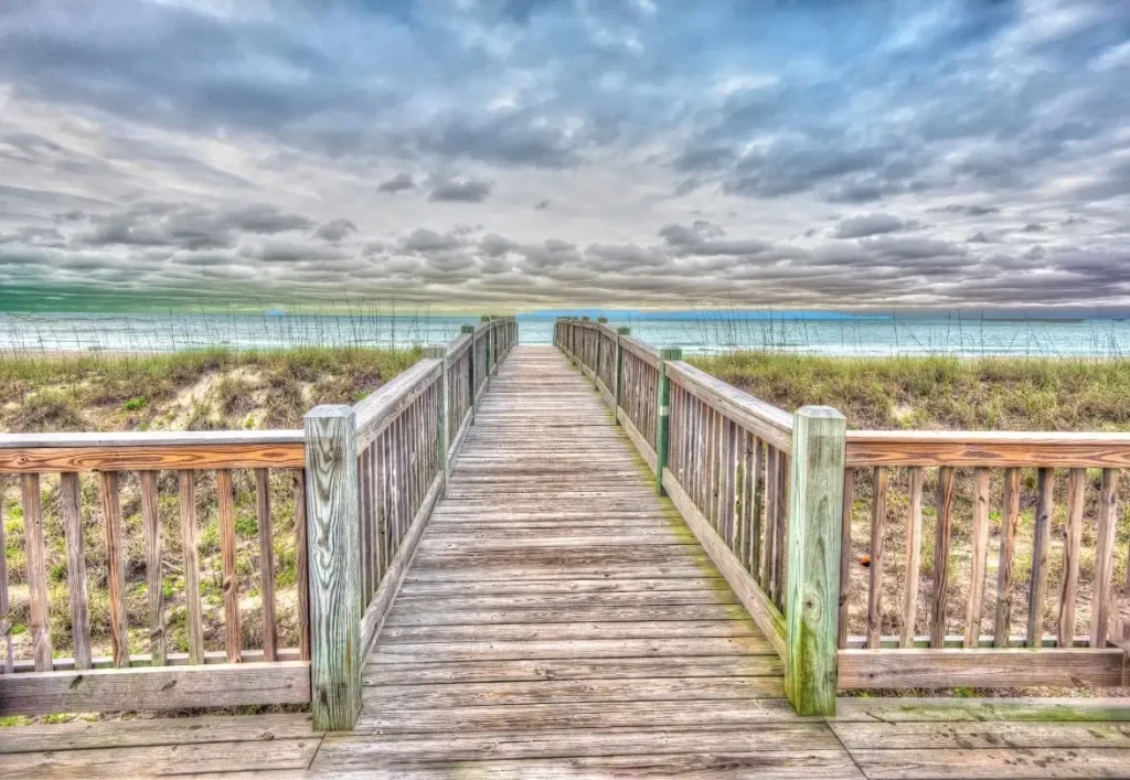 The boardwalk entry to Myrtle Beach in South Carolina.