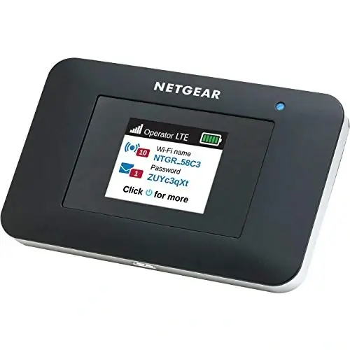 A product image of the best mobile hotspot internet option for RVs without 4G: the NETGEAR AC797 4G LTE Mobile Hotspot.