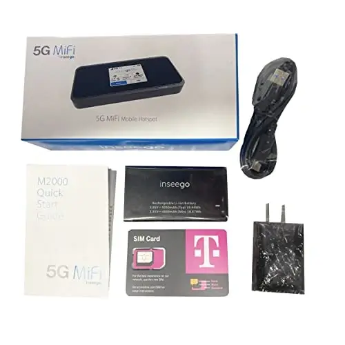 A product image of the top mobile hotspot as internet option in RVs:  the T-Mobile Inseego 5G MiFi M2000.