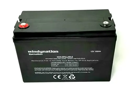 Best Battery for Casual RVers Product Image: WindyNation 100AH 12V AGM Deep Cycle Sealed Lead Acid Battery