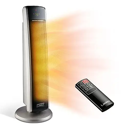 Best Ceramic Space Heater for RVs Product Image: Lasko Ceramic Tower Heater With Adjustable Thermostat (1500W)