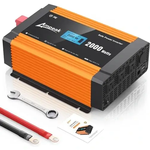 Best Budget Inverter Charger for RVs Product Image: Ampeak 2000W Power Inverter 6.2A