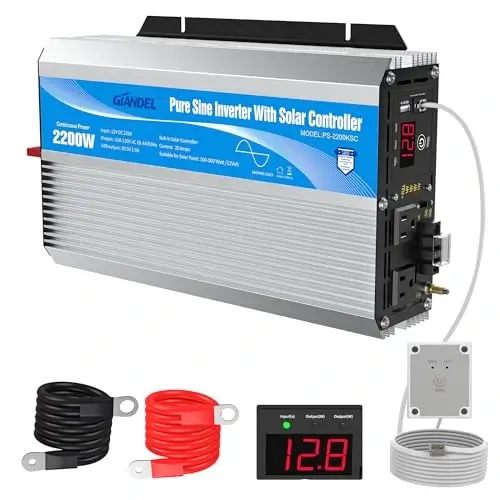 Best Overall RV Inverter Charger Product Image: GIANDEL 2200W Pure Sine Wave Inverter