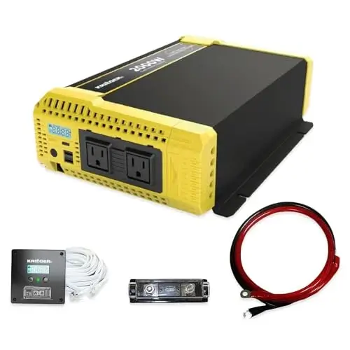 Quietest RV Inverter Charger Product Image: Krieger 2000 Watt 12V Pure Sine Inverter