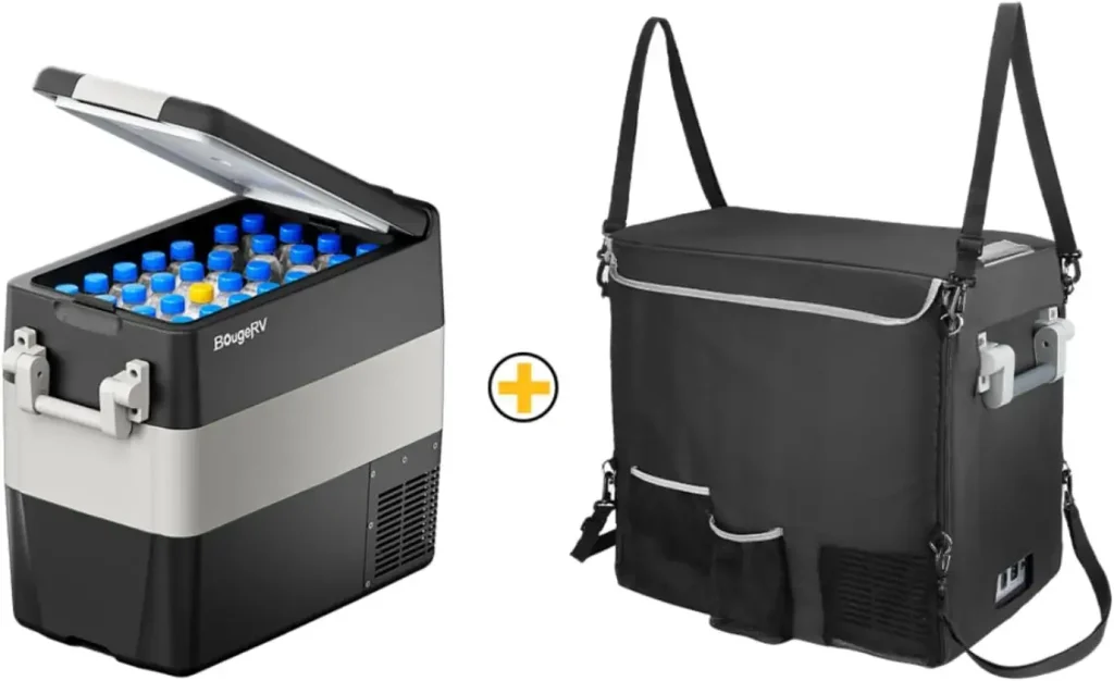 Best Portable Fridge for Rving Product Image: BougeRV 12-Volt 53-Quart Portable Refrigerator